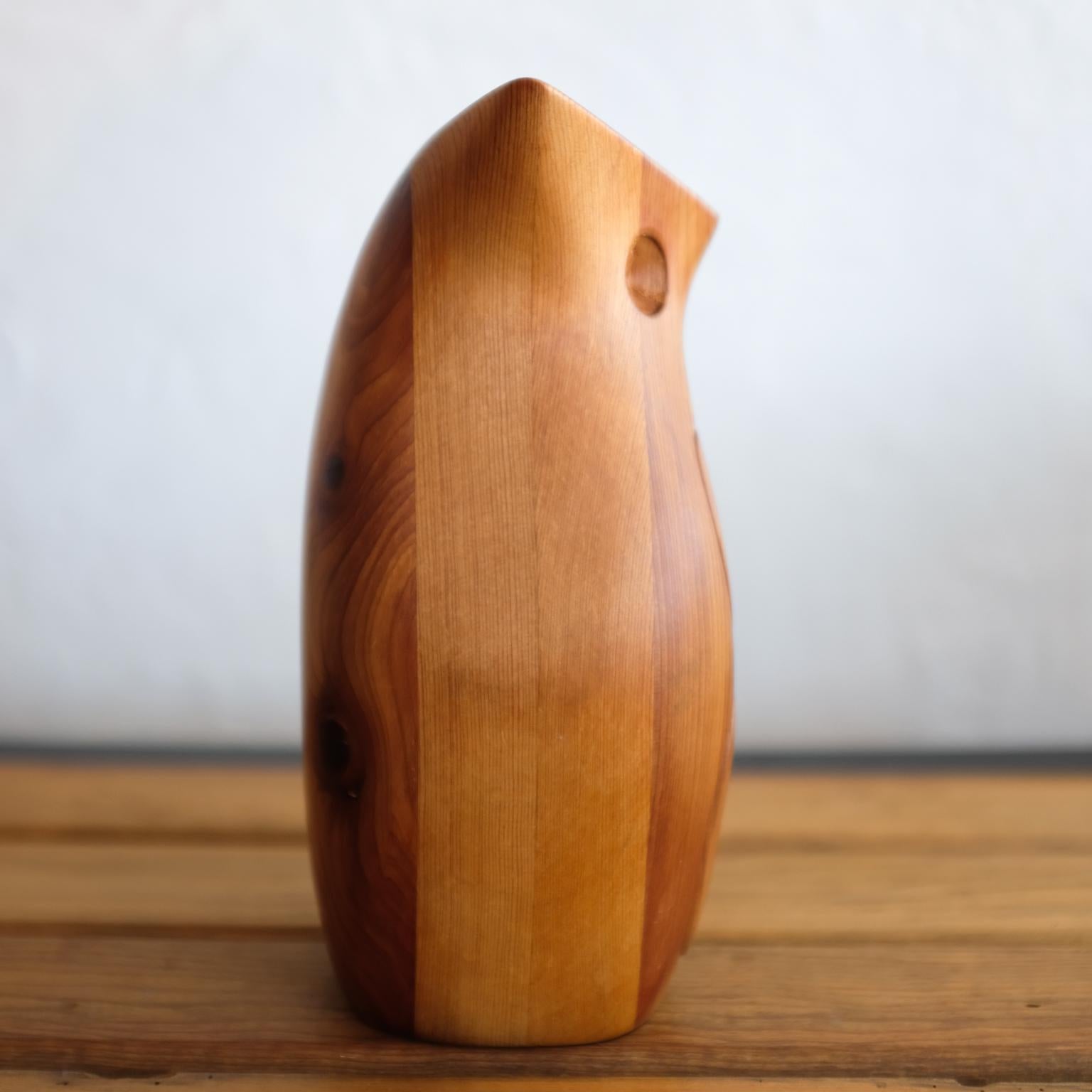 Mid-Century Modern Handcrafted Wood Owl Jewelry Case by Deborah Bump