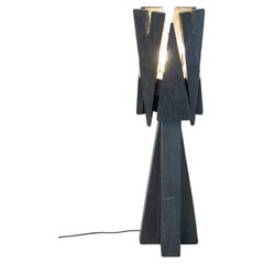 Handcrafted Wood Sculptural Floor Lamp Artisan Standing Light Black The Balance