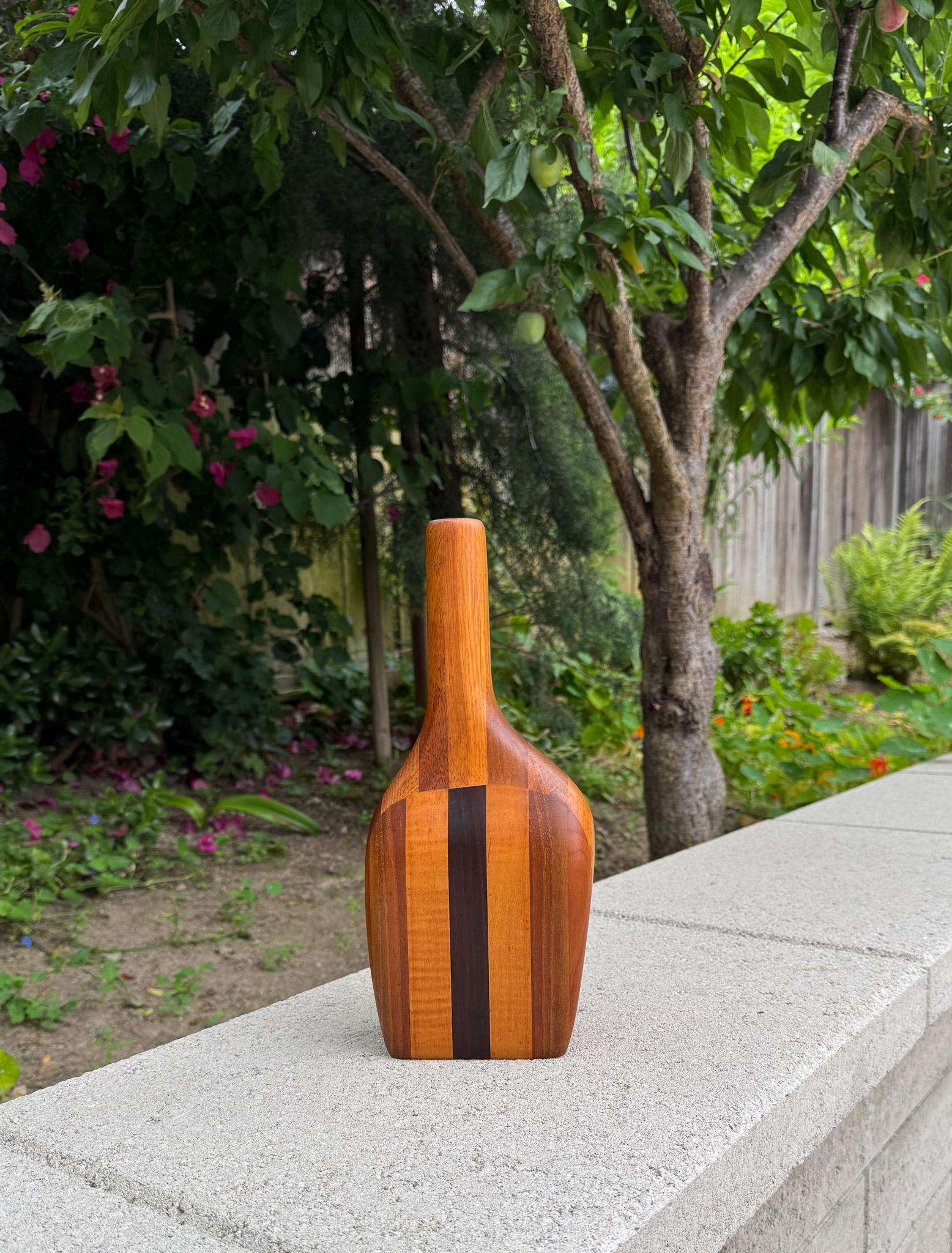 Mid-Century Modern Vase en Wood artisanal, États-Unis, 1986 en vente