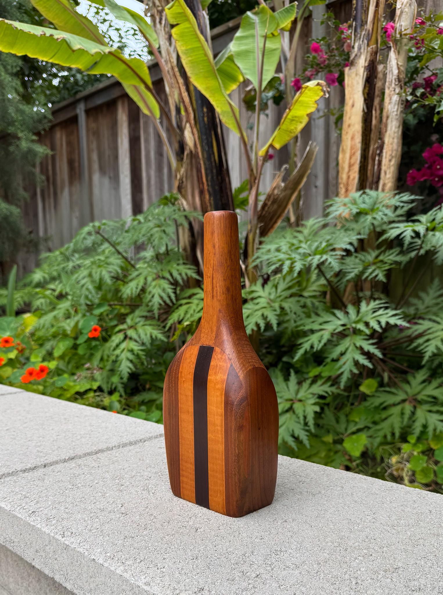 Américain Vase en Wood artisanal, États-Unis, 1986 en vente