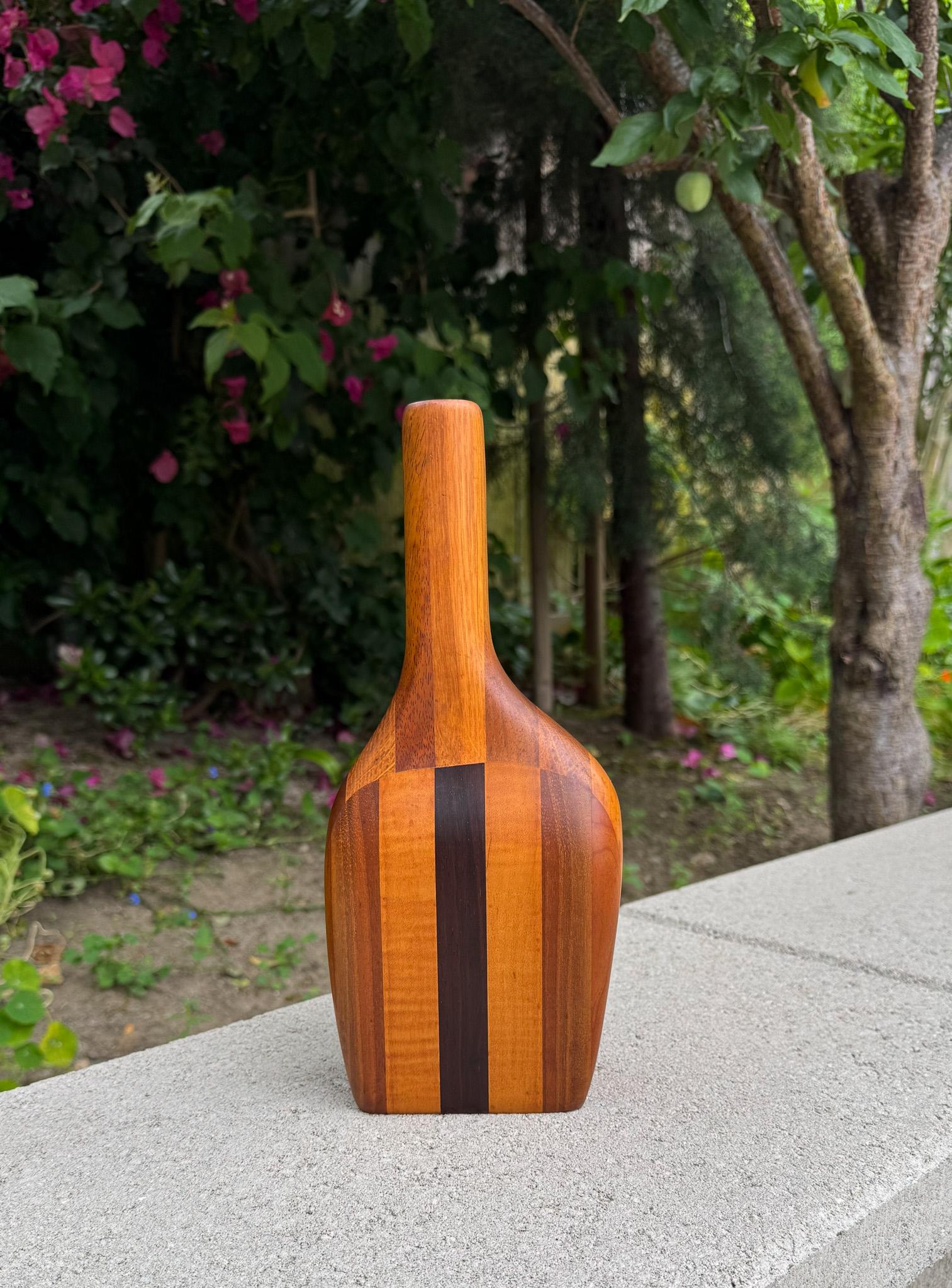 20ième siècle Vase en Wood artisanal, États-Unis, 1986 en vente
