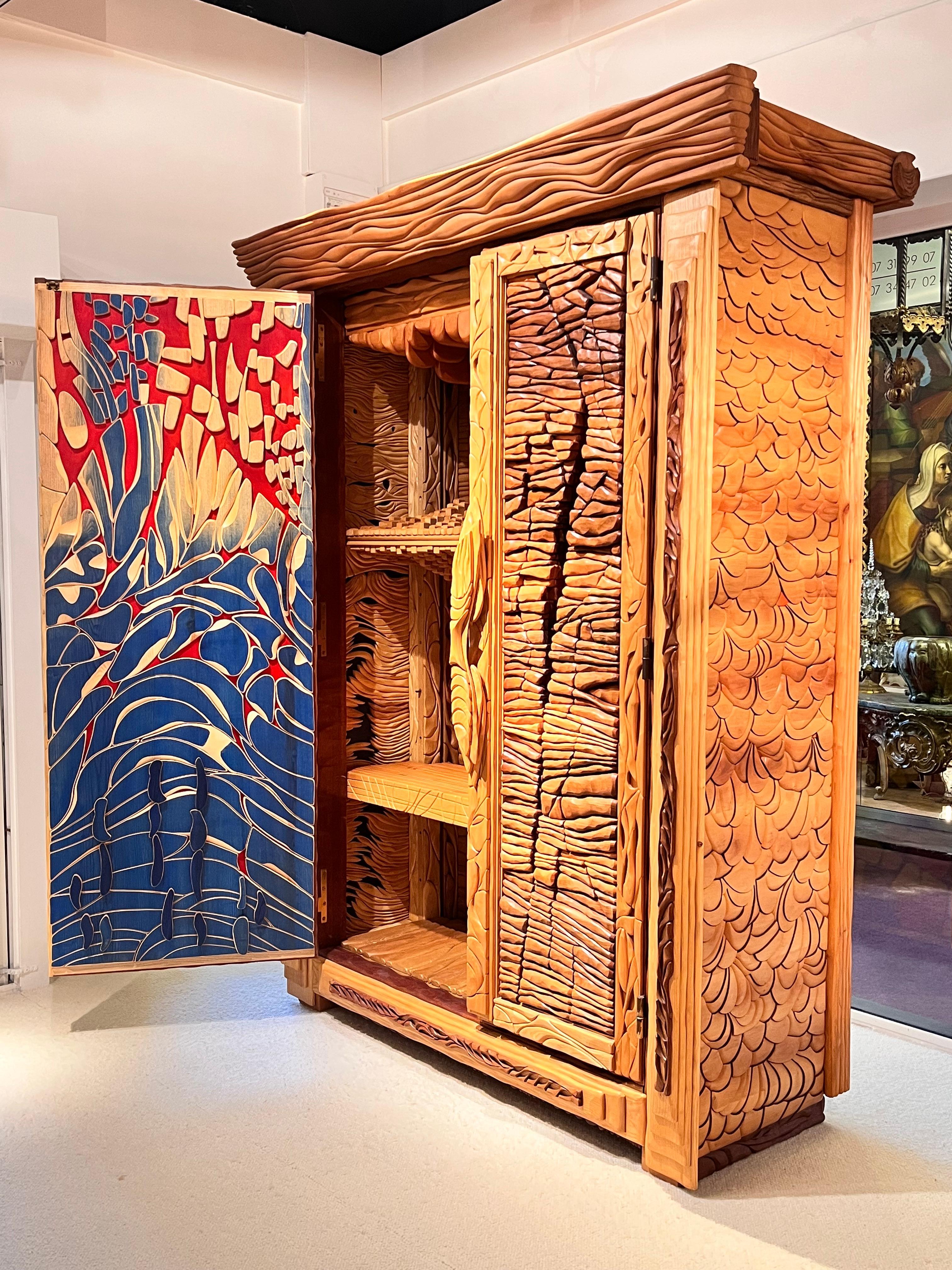 Armoire in legno realizzato a mano da Lucien Bénière in vendita 3