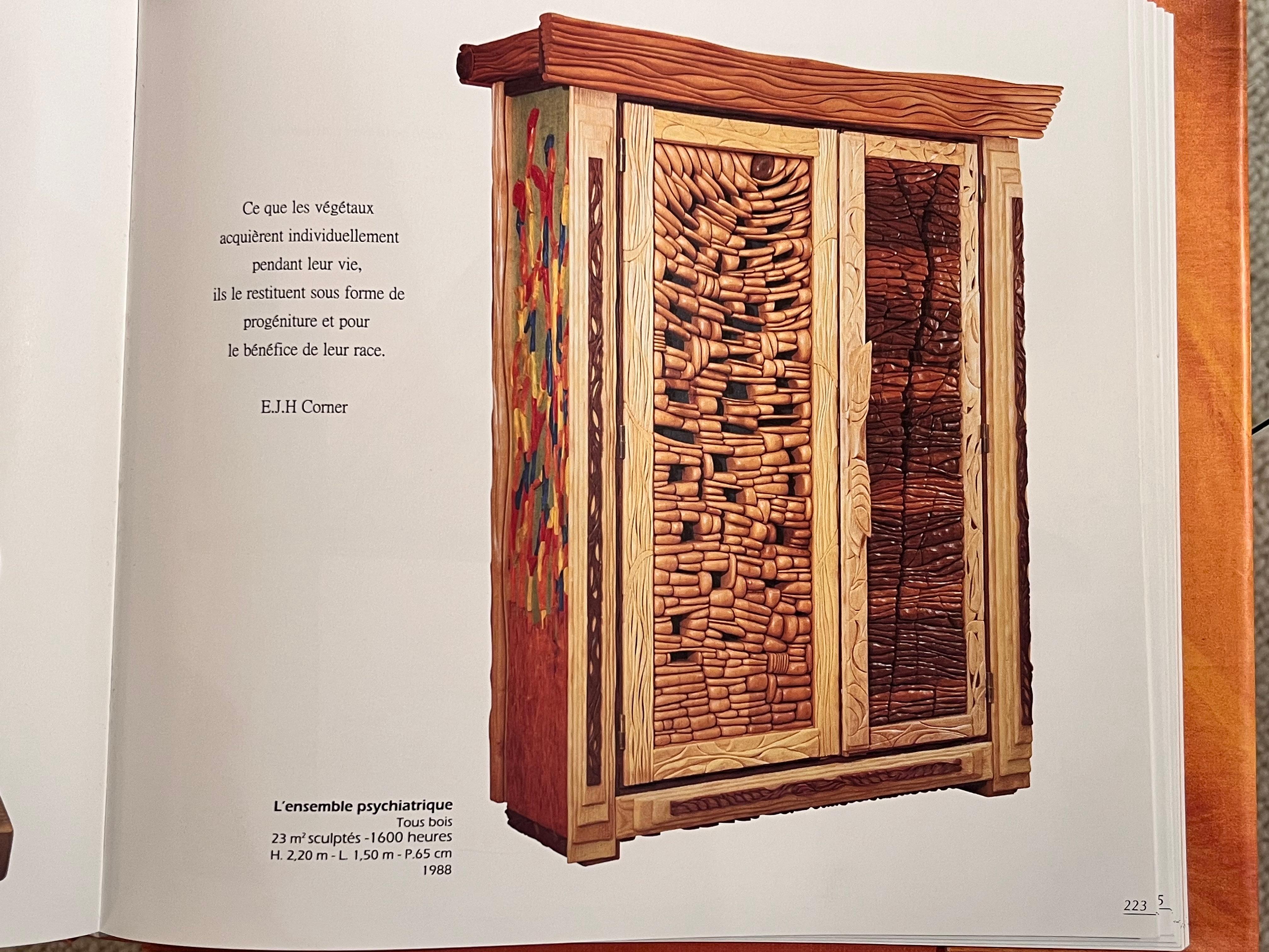 Handcrafted Wooden Armoire by Lucien Bénière For Sale 8