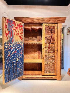 Handcrafted Wooden Armoire by Lucien Bénière