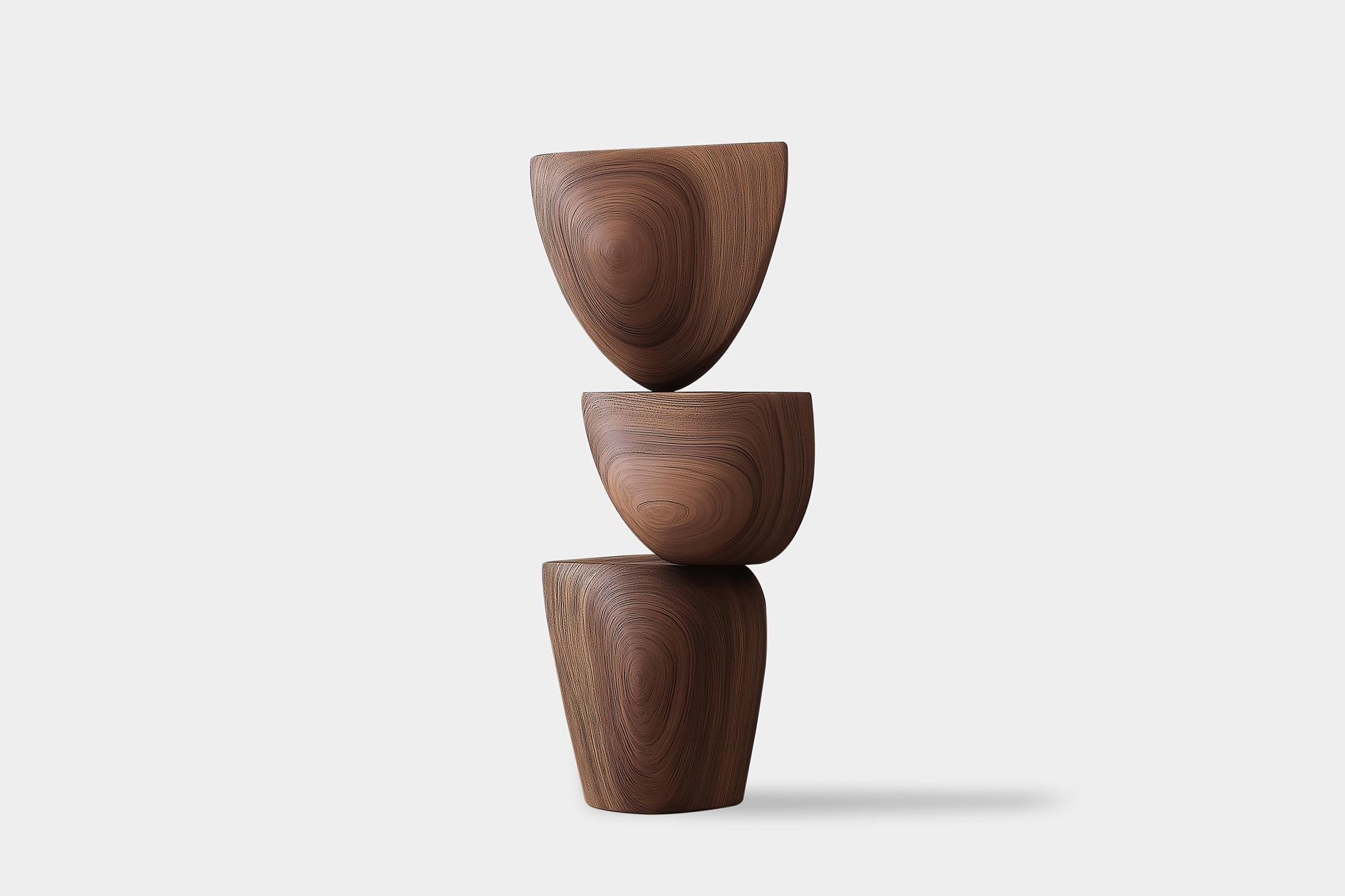 Handcrafted Wooden Art Lull No63 by NONO – Perfect for Minimalist Decor

———
Balance and tension are at the core of these sculptures. The interplay between the smooth, rounded forms and solid, angular bases creates a delicate equilibrium that