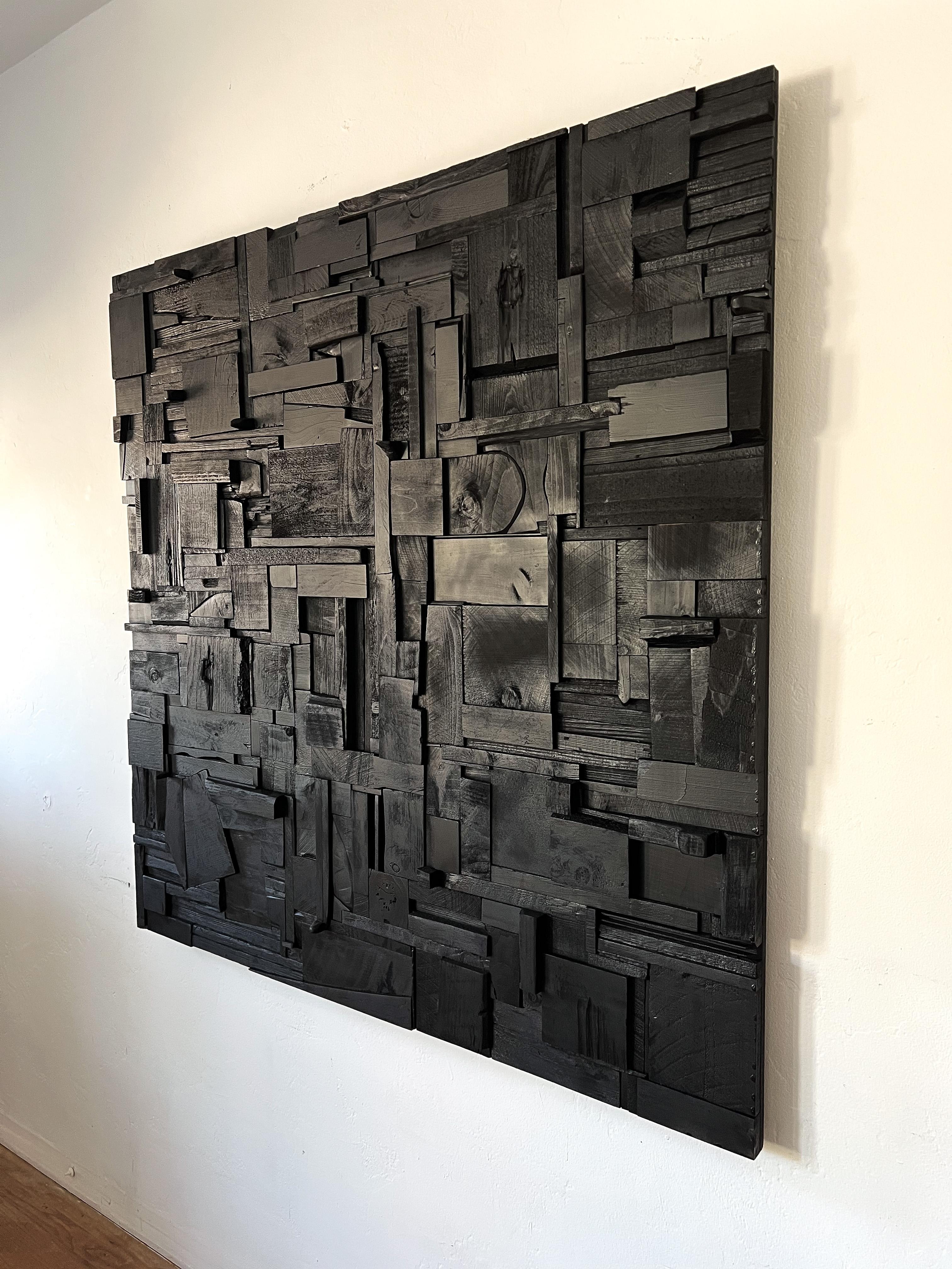Contemporary Large Scale Brutalist Collage Wall Sculpture For Sale