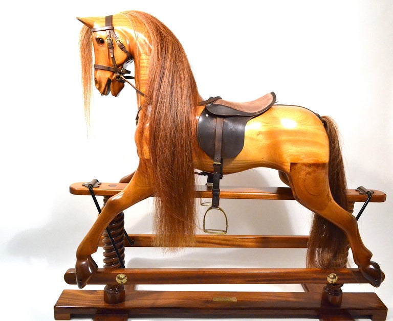 Handcrafted Wooden Rocking Horse by Geoff Martin For Sale at 1stDibs