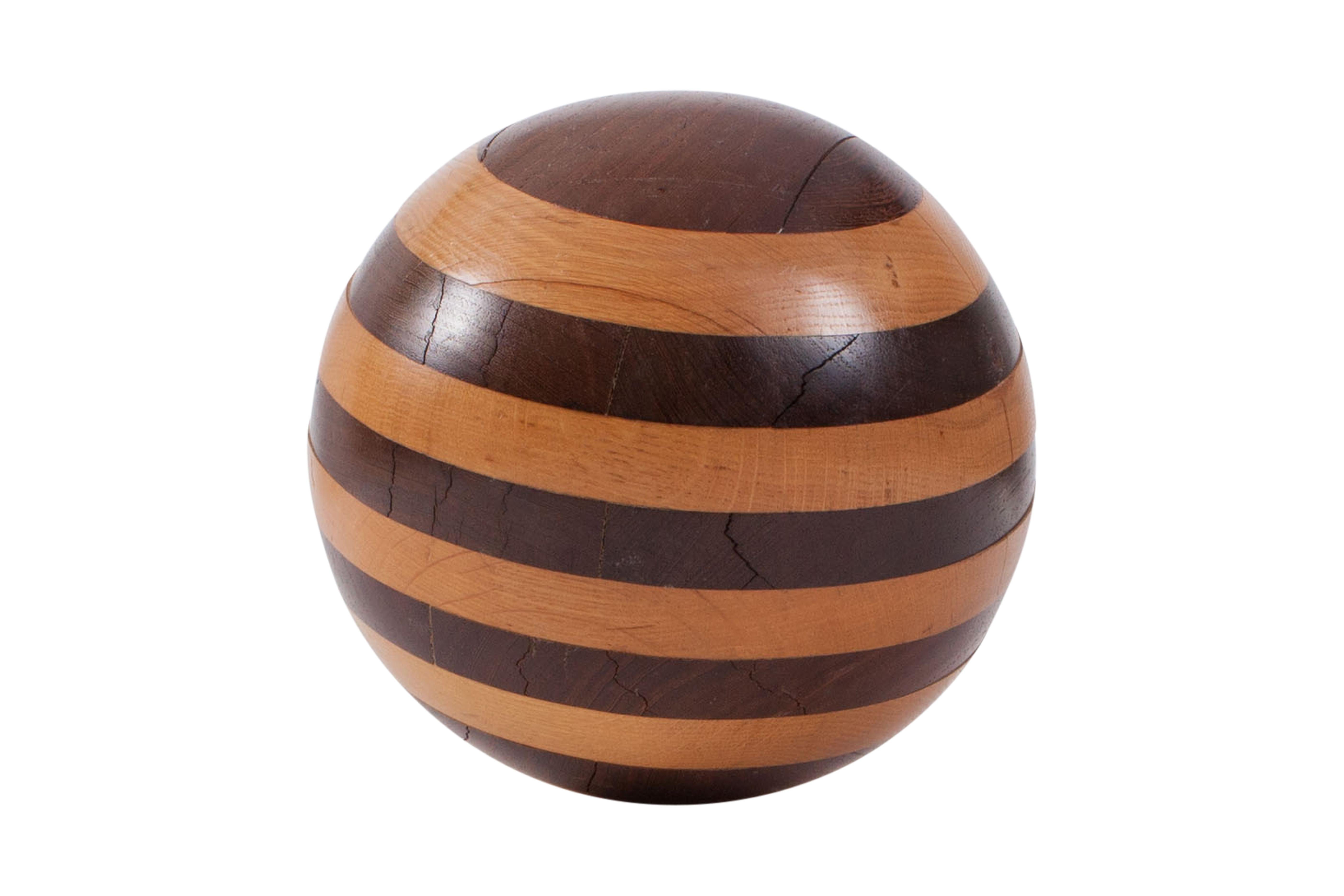 Sphere in Solid Oak and Wenge, 1970s 4