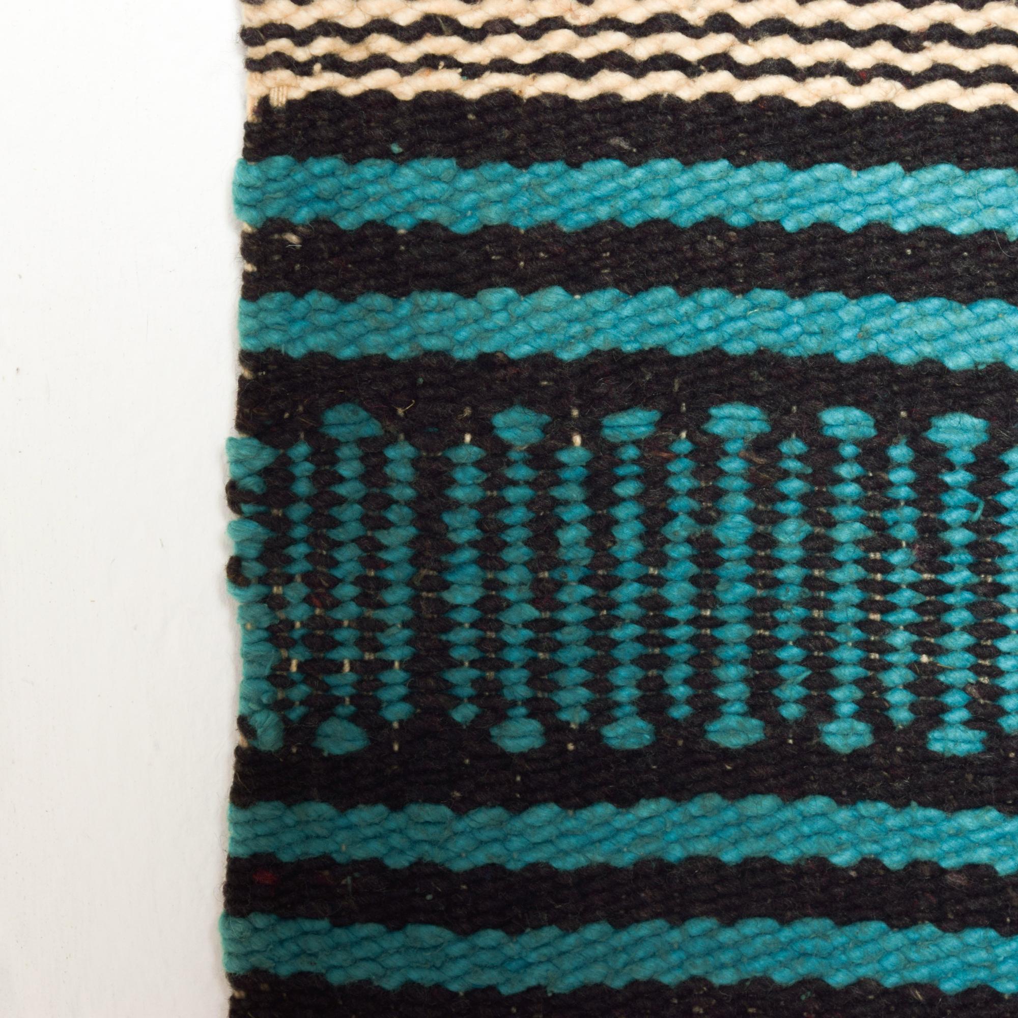 Handcrafted Wool Serape Bohemian Blanket Modern Colors Viva! Mexico 1960s 2