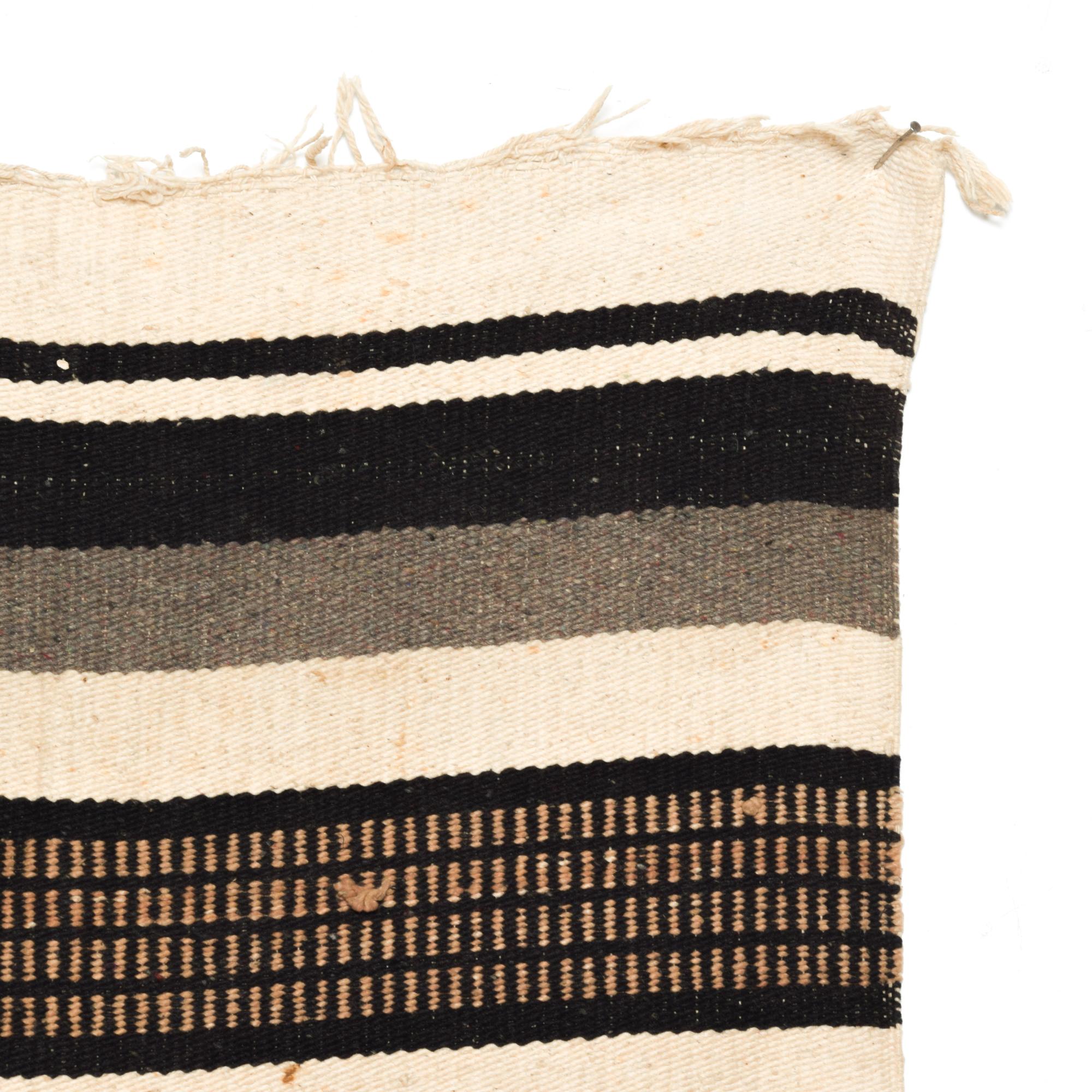 Mid-Century Modern Handcrafted Wool Serape Bohemian Blanket Modern Colors Viva! Mexico 1960s