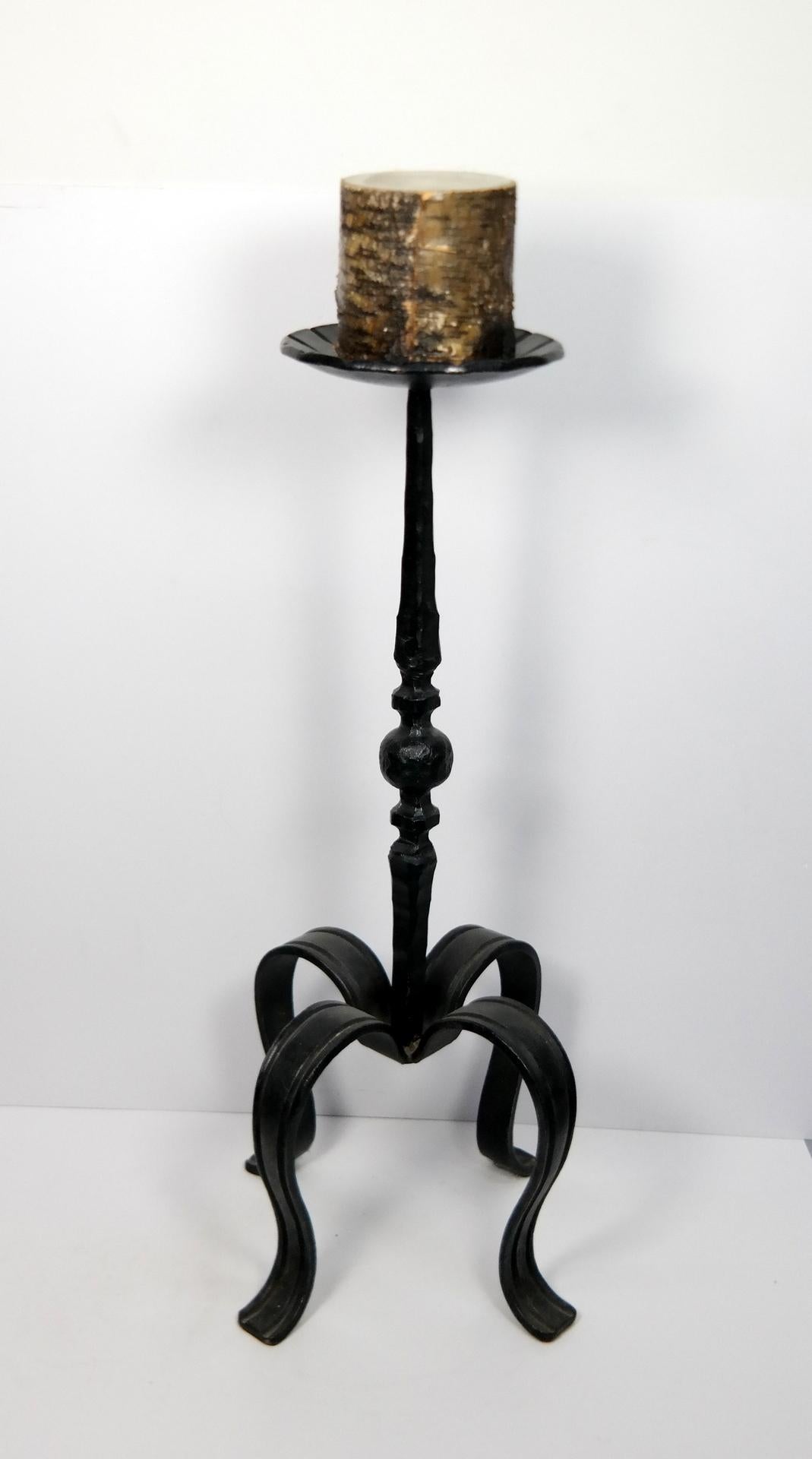 Handcrafted Wrought Iron Floor Candleholder, 1970s In Good Condition For Sale In Budapest, HU