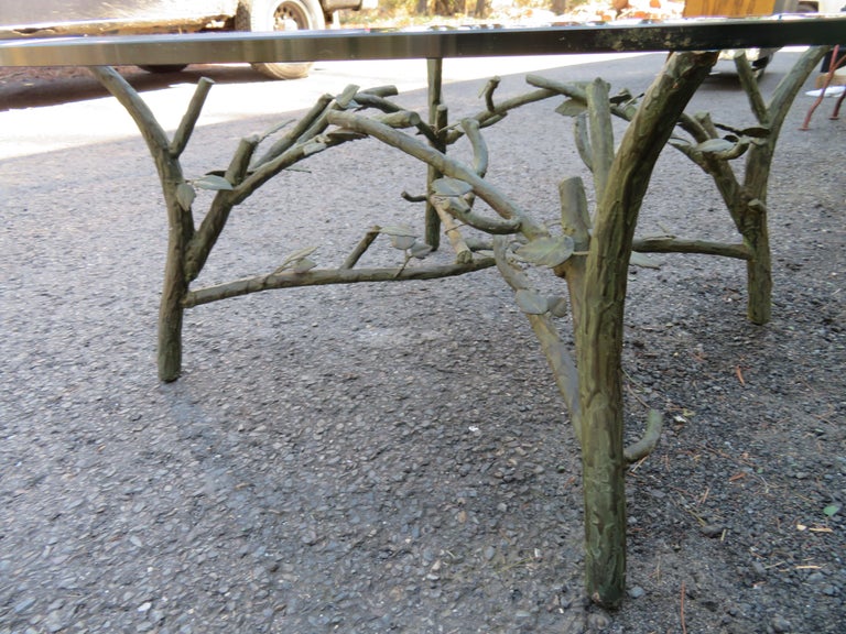 Handcrafted Wrought Iron Tree Branches and Glass Coffee Table Style of at 1stDibs