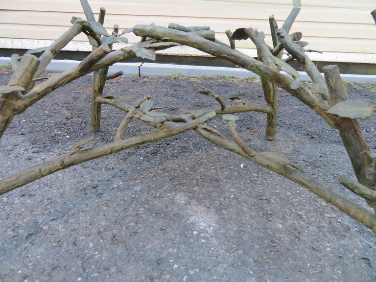 Handcrafted Wrought Iron Tree Branches and Glass Coffee Table Style of at 1stDibs