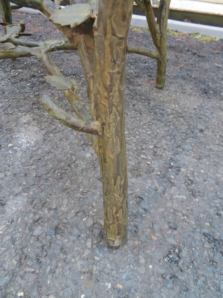 Handcrafted Wrought Iron Tree Branches and Glass Coffee Table Style of at 1stDibs