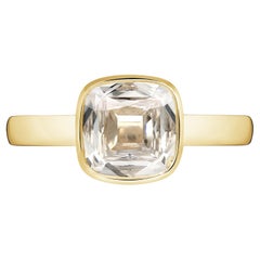 Handcrafted Wyler Antique Cushion Cut Diamond Ring by Single Stone
