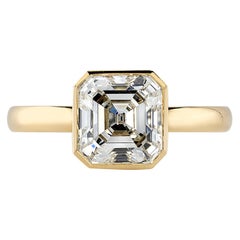 Handcrafted Wyler Asscher Cut Diamond Ring by Single Stone