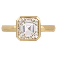 Handcrafted Wyler Asscher Cut Diamond Ring by Single Stone