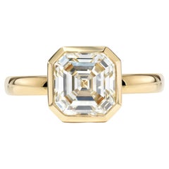 Handcrafted Wyler Asscher Cut Diamond Ring by Single Stone