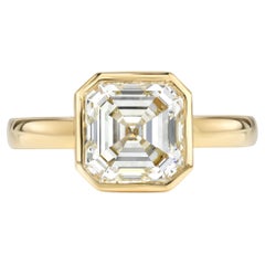 Handcrafted Wyler Asscher Cut Diamond Ring by Single Stone