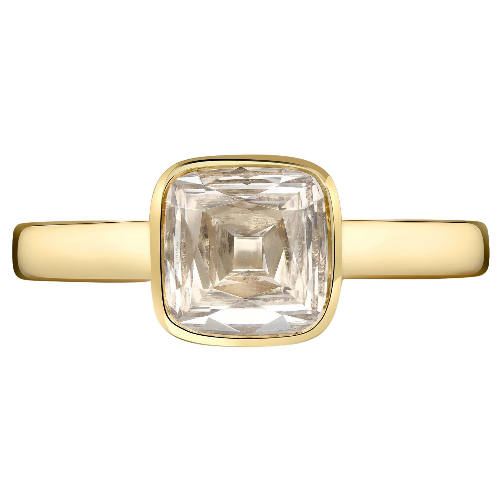 Handcrafted Wyler Emerald Cut Diamond Engagement Ring by Single Stone