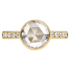 Handcrafted Wyler Rose Cut Diamond Ring by Single Stone