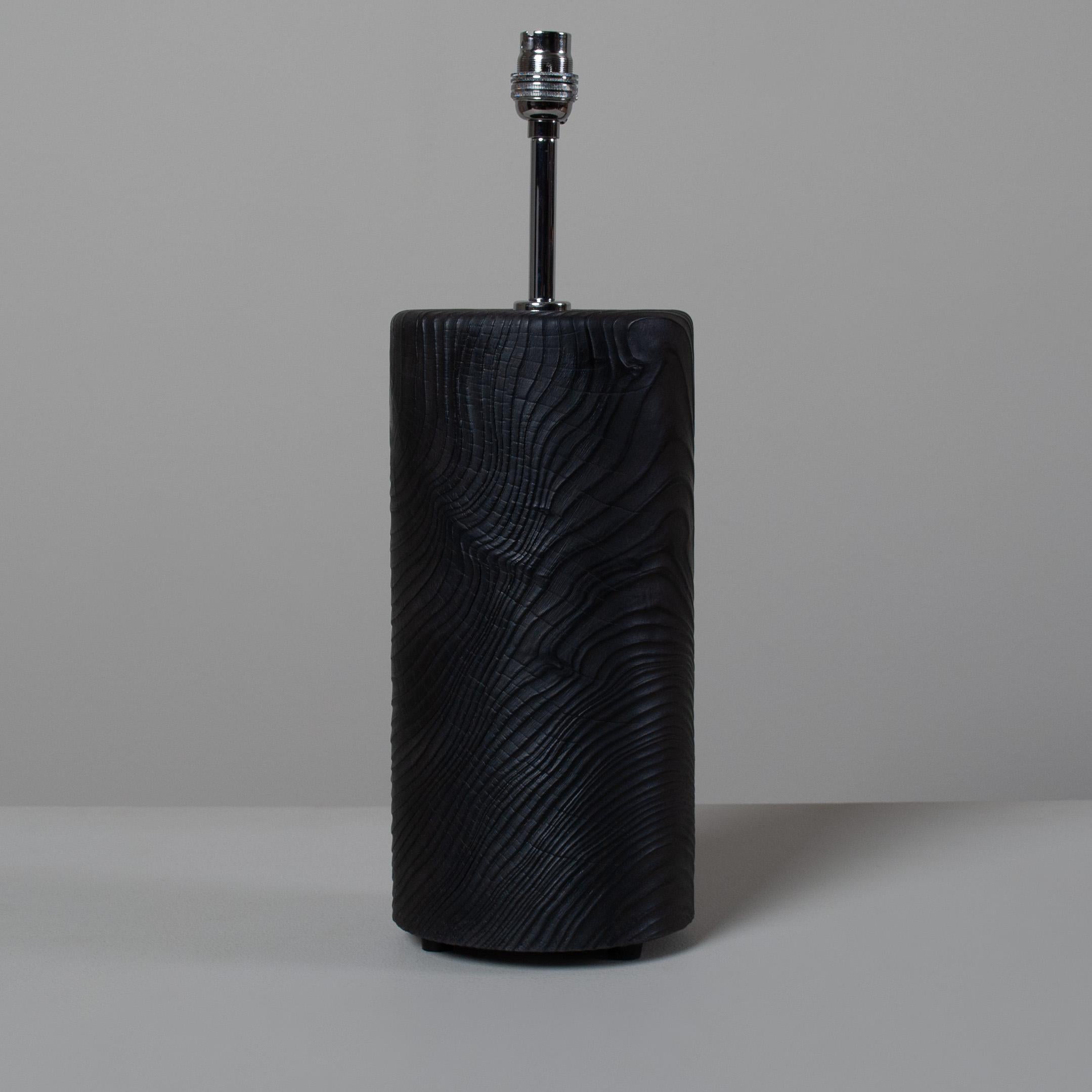 Handcrafted Yakisugi Pillar Table Lamp In New Condition For Sale In London, GB