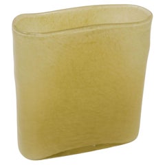 Handcrafted Yellow Beige Art Glass Vase Kosta Boda Style, 1980s