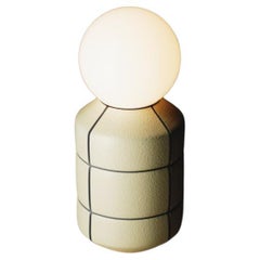 Handcrafted Yellow Black Navazi Lamp Ceramic Pottery Table Illumination Lighting