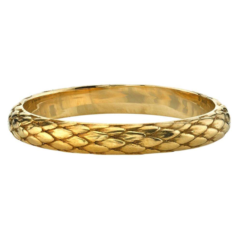 Handcrafted Eden Band in 18K Yellow Gold by Single Stone