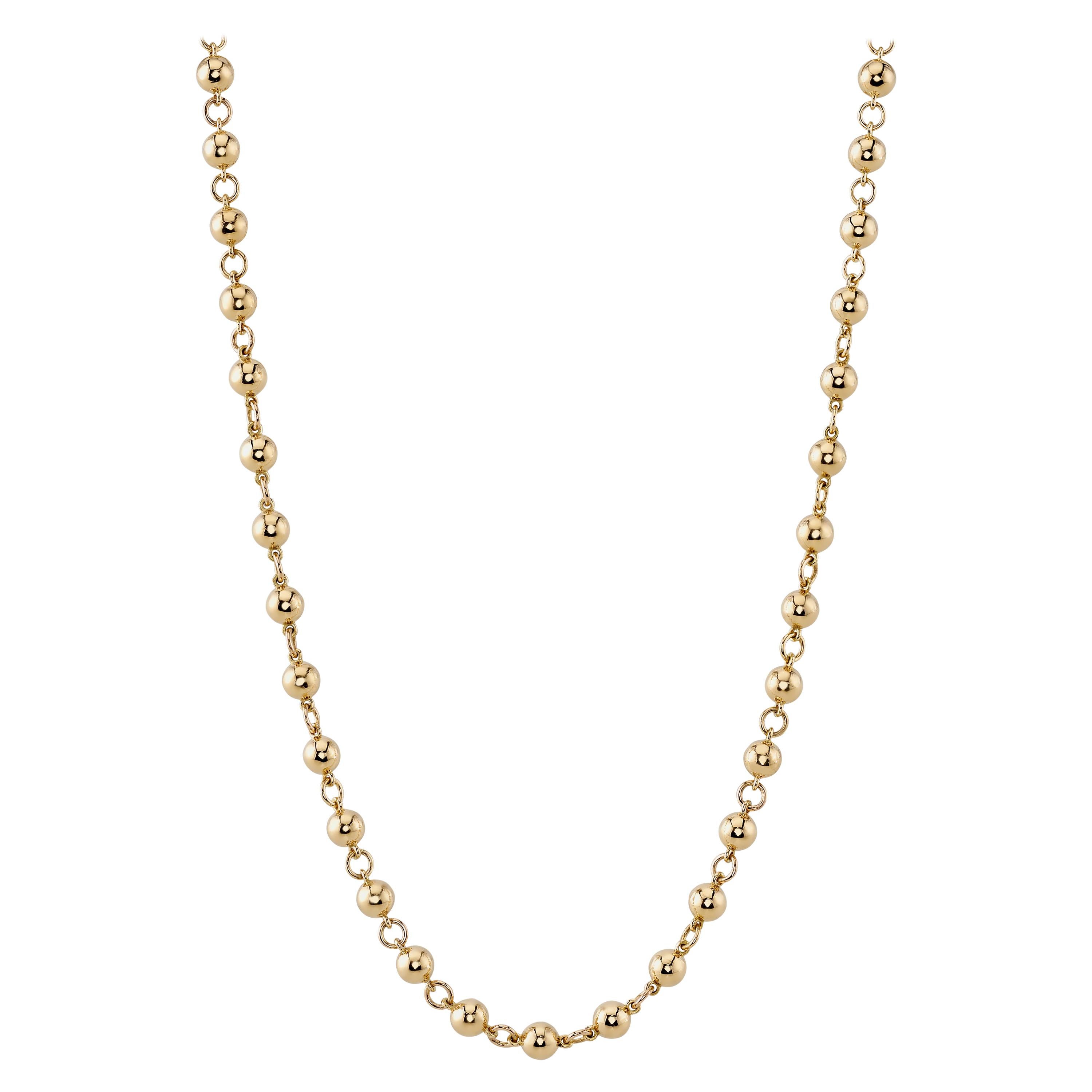 Handcrafted Mirella Necklace in 18K Yellow Gold by Single Stone For Sale
