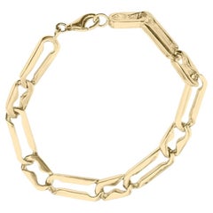 Handcrafted Solid Yellow Gold Man Chain Bracelet Made in Italy