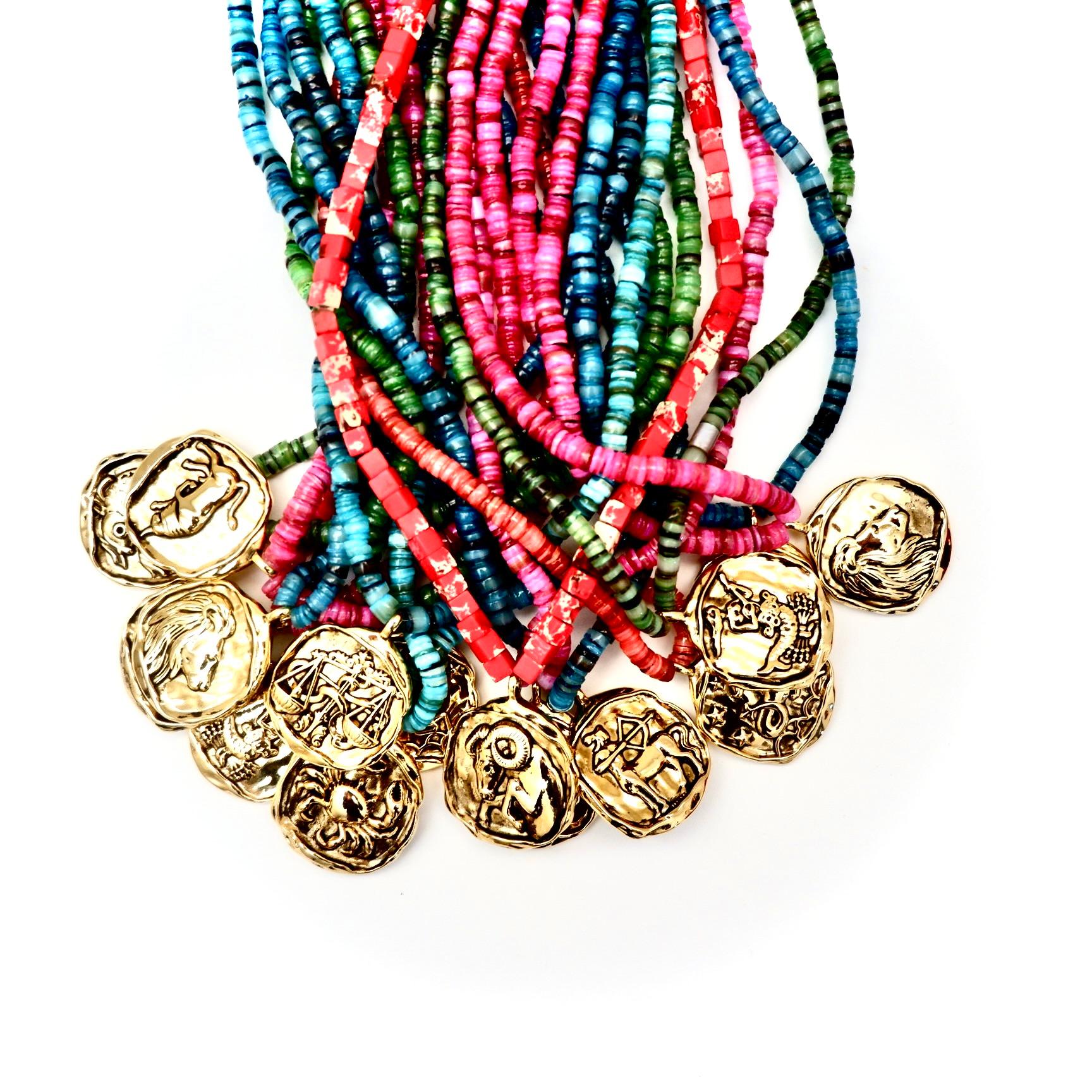 Handcrafted Zodiac symbol Necklace In New Condition For Sale In Los Angeles, CA
