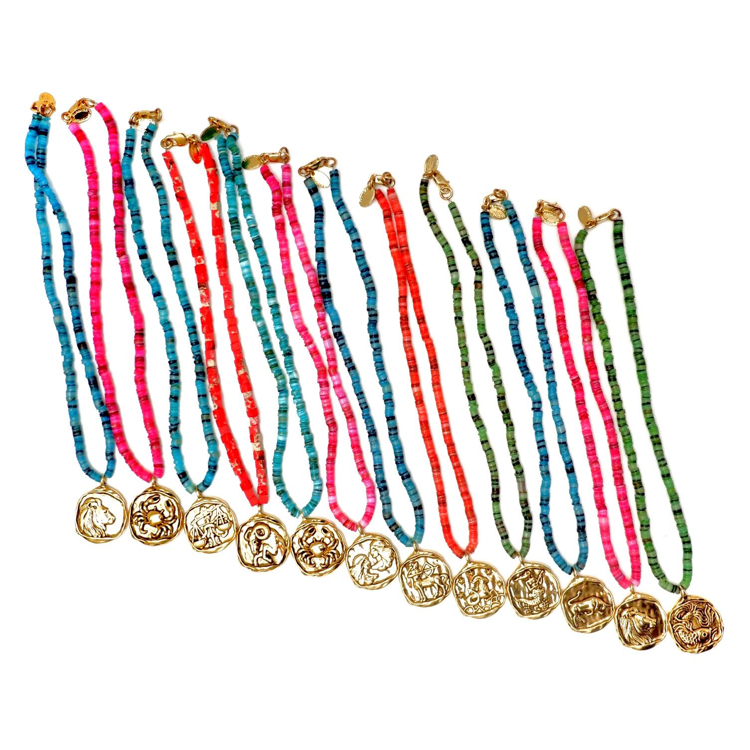 Handcrafted Zodiac symbol Necklace For Sale 2