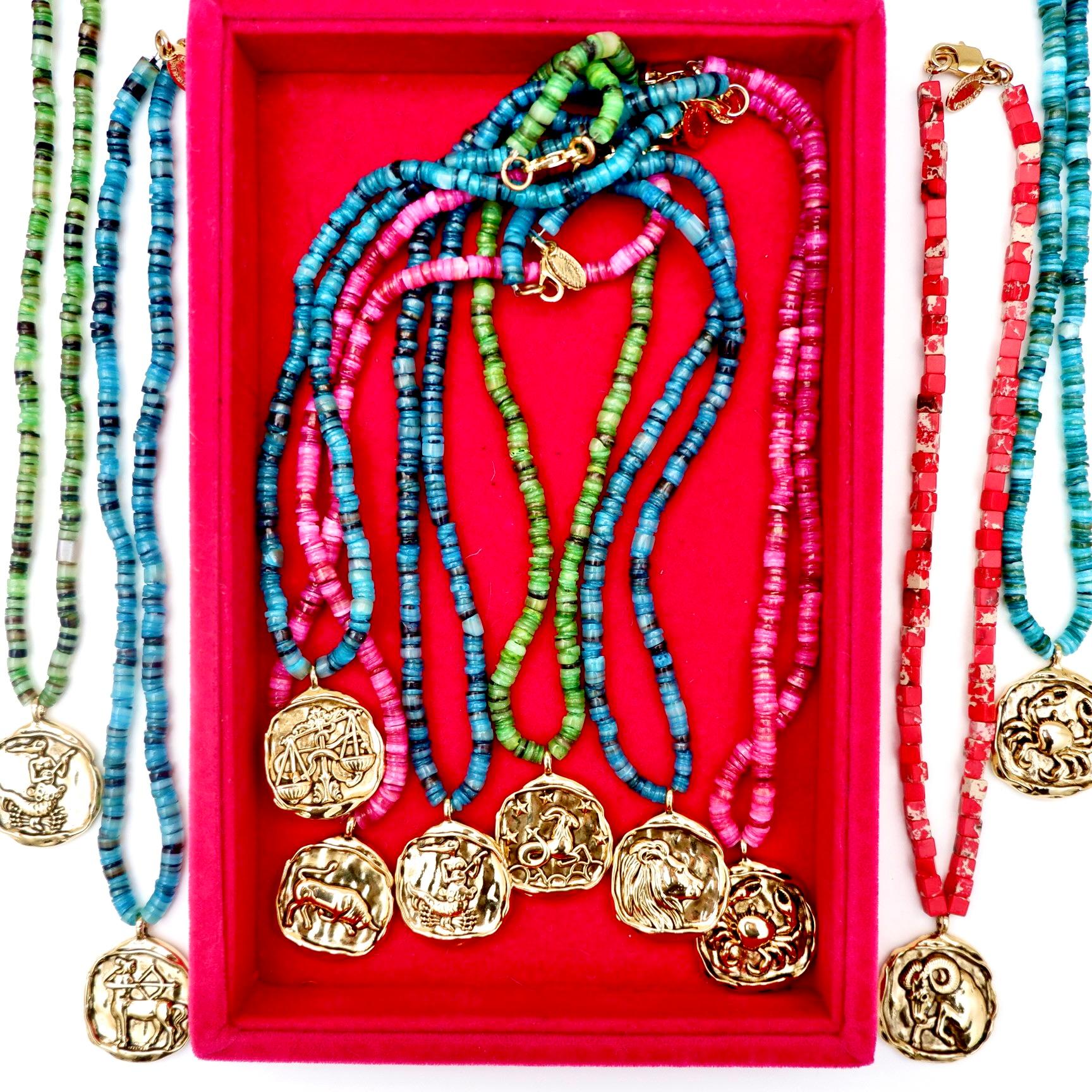 Handcrafted Zodiac symbol Necklace For Sale 3