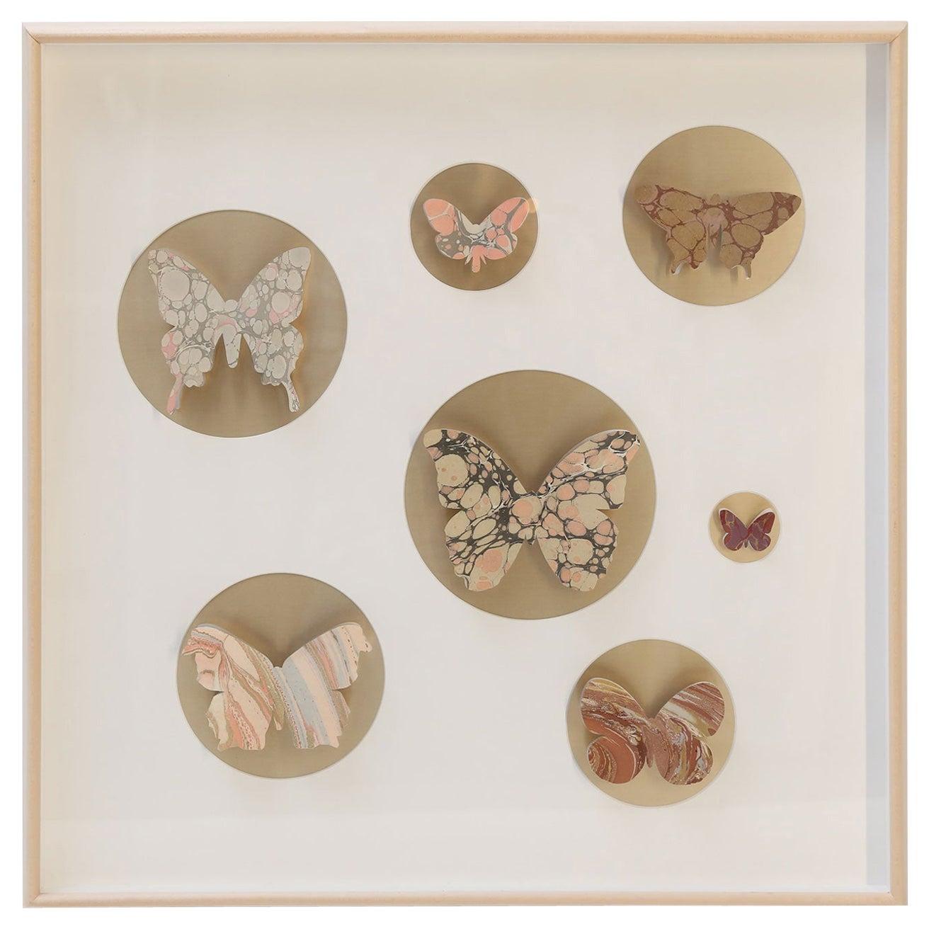 Handcut Marbleized Paper Butterfly Box