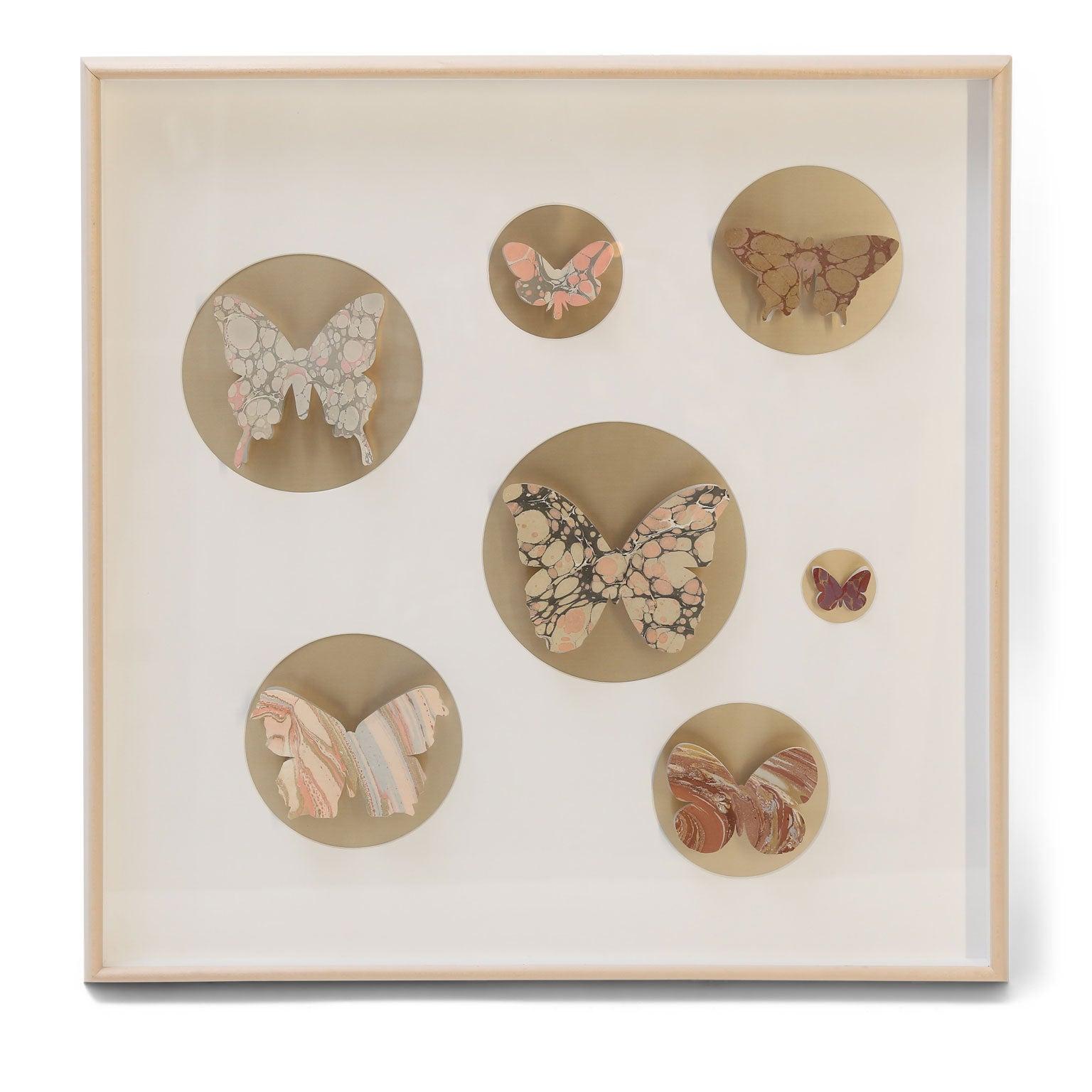 Glass Handcut Marbleized Paper Butterfly Box
