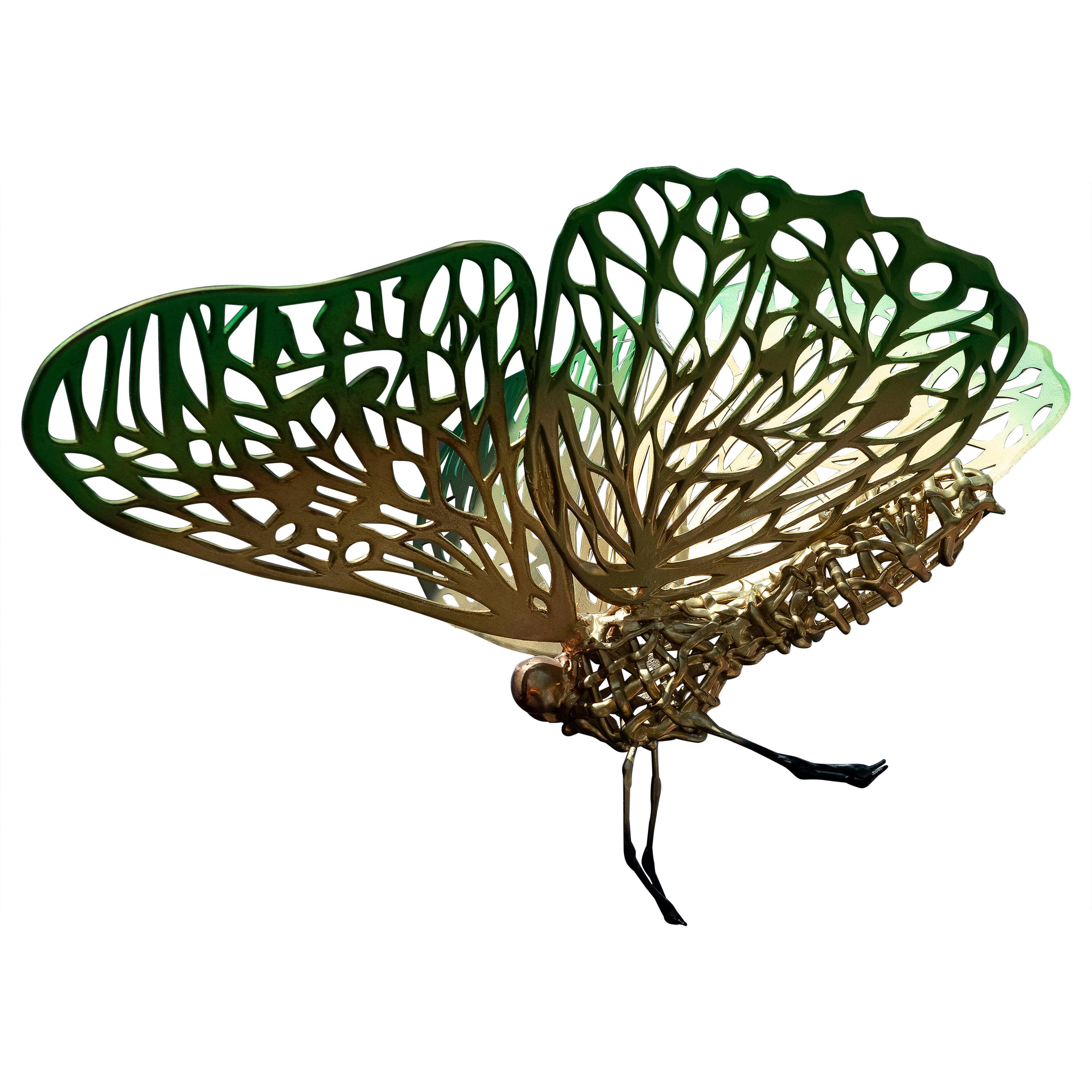 Handcut Wood and Epoxy Butterfly by Andrés Paredes, Argentina, 2018