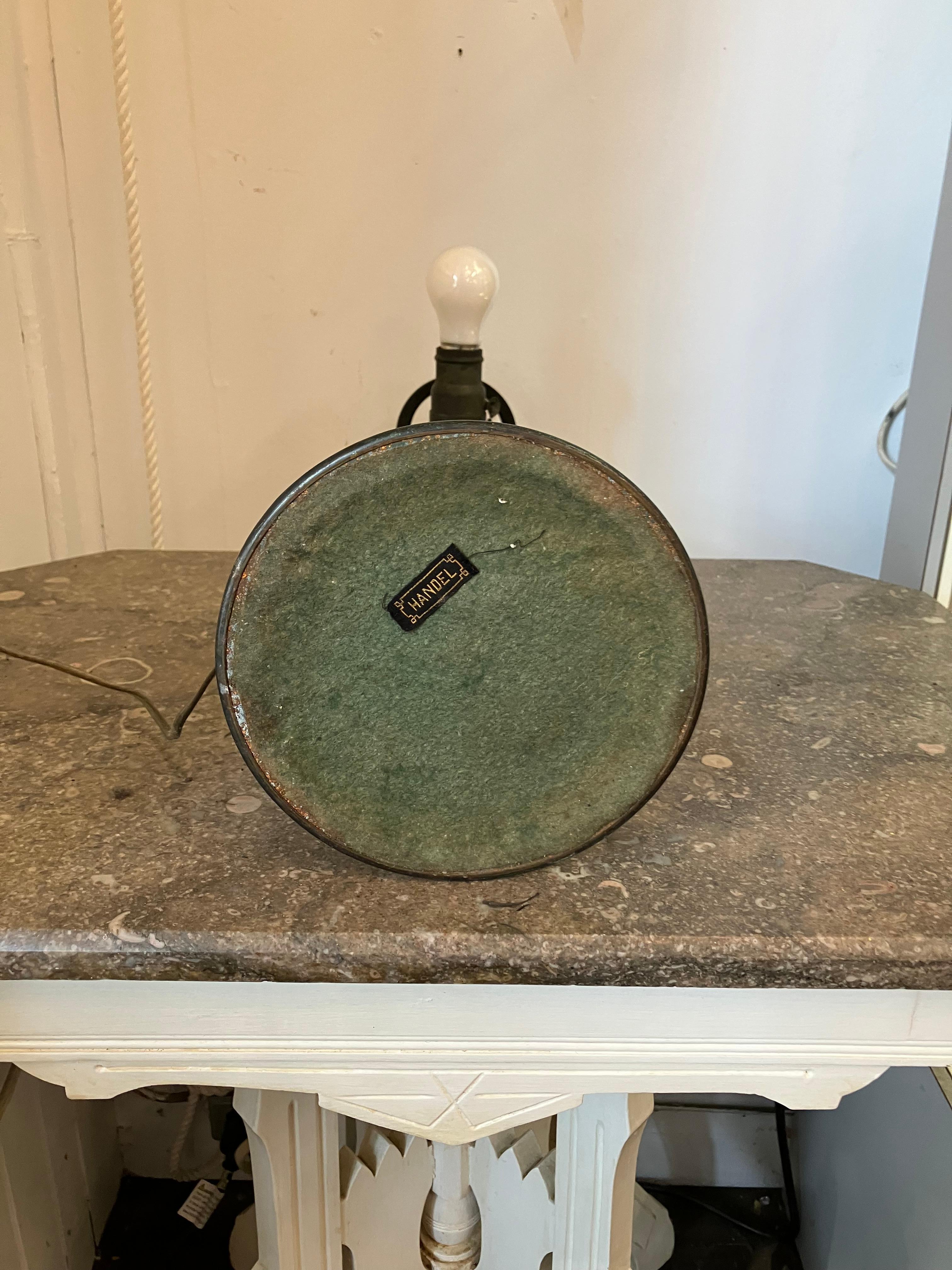 Lampada da tavolo Handel Art Nouveau in bronzo antico e vetro in vendita 2