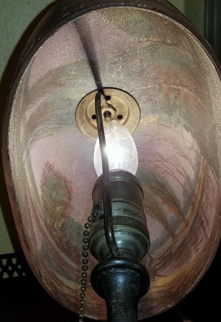 Handel Boudoir Reverse or Inside Painted Lamp 2