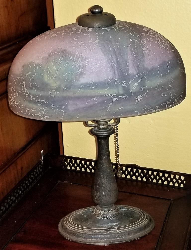 Handel Boudoir Reverse or Inside Painted Lamp 4