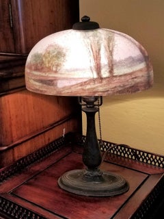 Handel Boudoir Reverse or Inside Painted Lamp