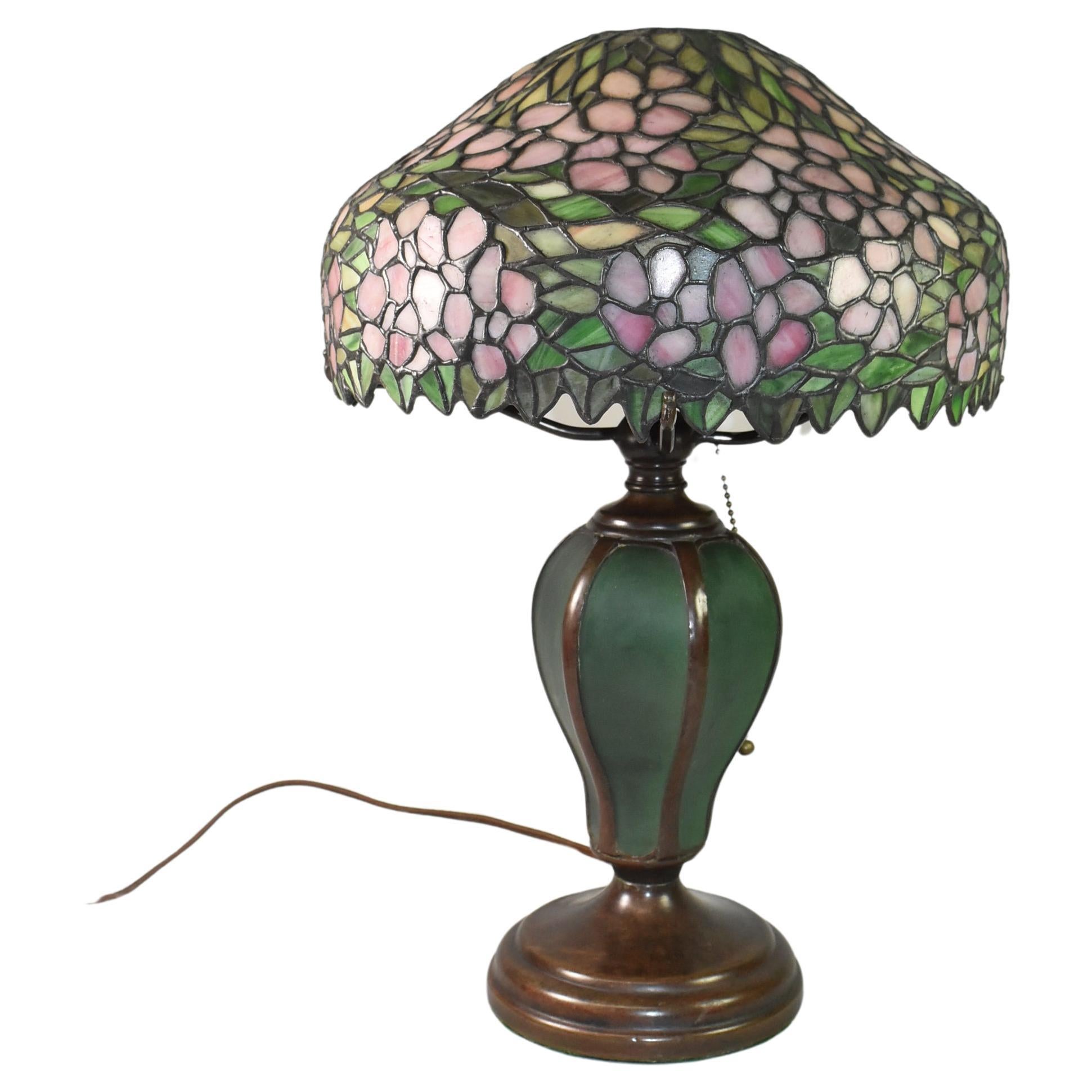 Handel Kirschblütenblatt-Lampe aus Bleiglas
