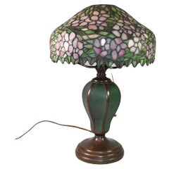 Antique Handel Cherry Blossom Leaded Glass Lamp