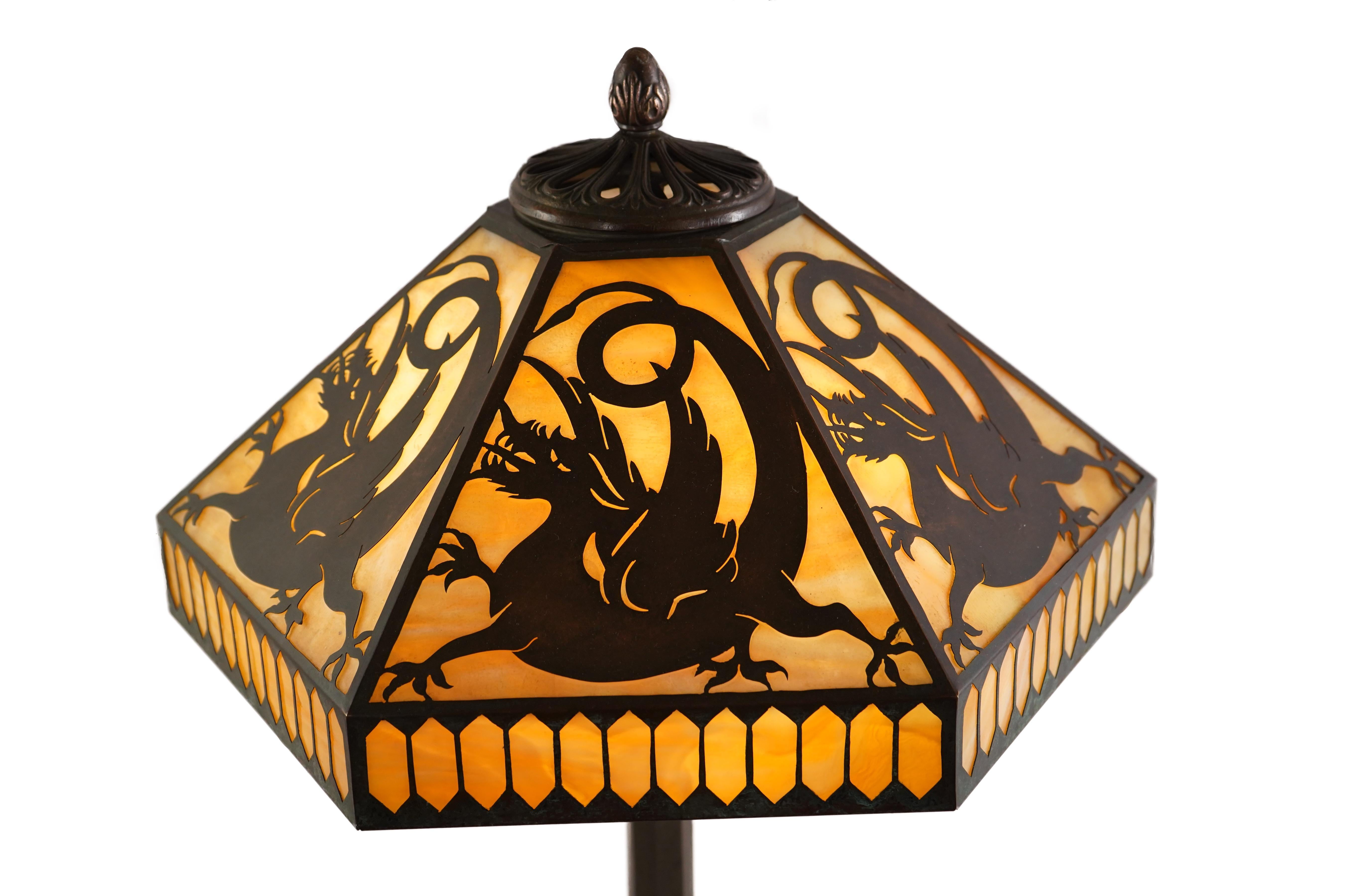 dragon stained glass table lamp