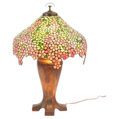 Handel Leaded & Stained Glass " Apple Blossom" Table Lamp