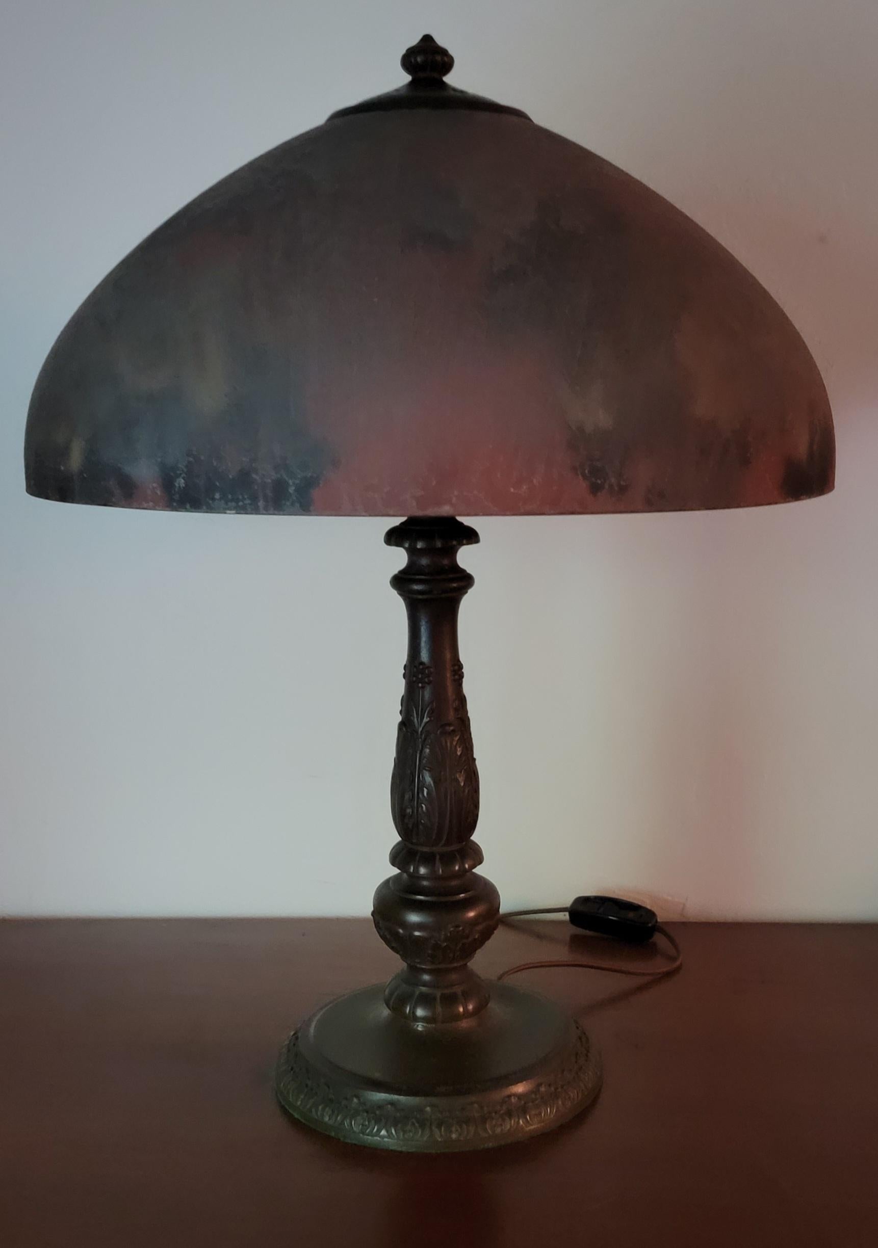 Handel Reverse Painted Bird & Flora Table Lamp  6