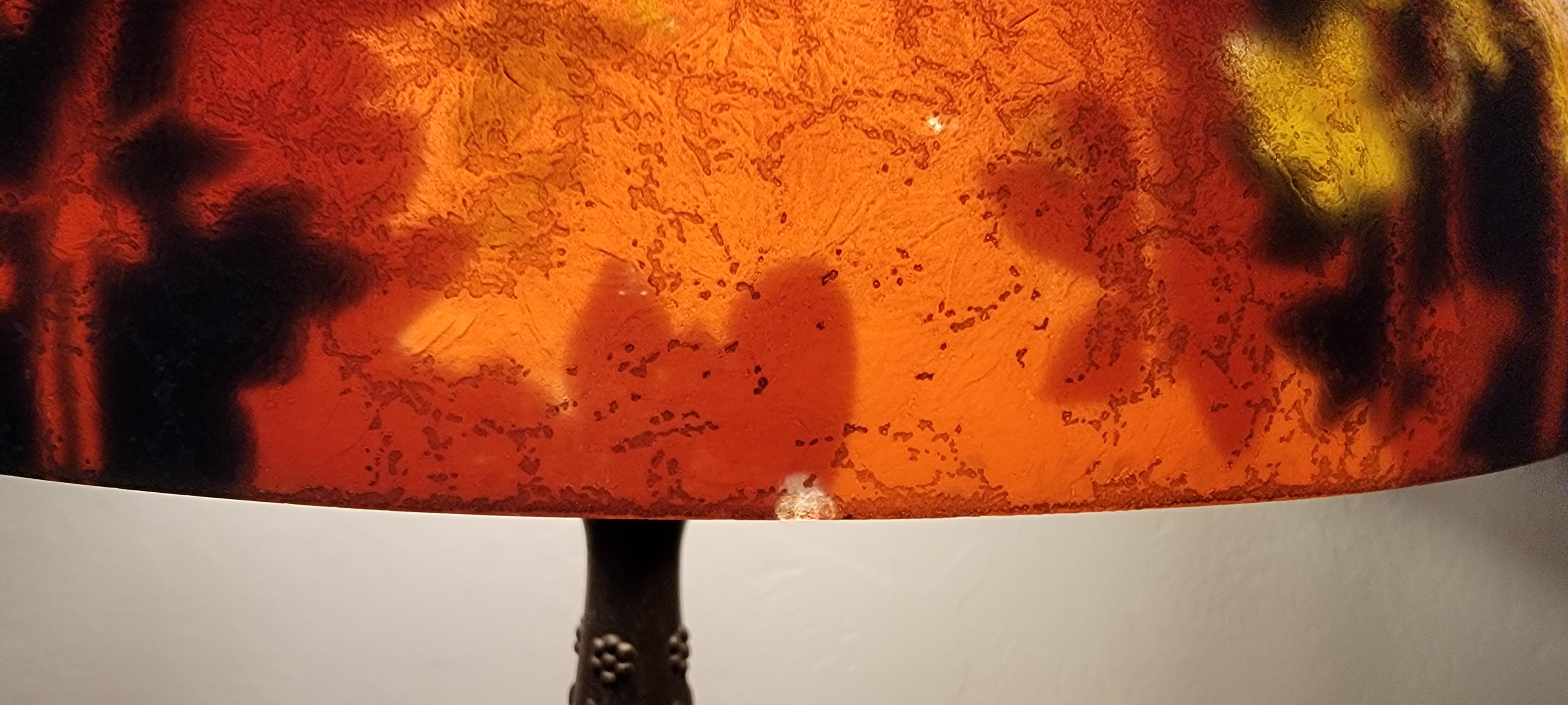 Handel Reverse Painted Bird & Flora Table Lamp  7
