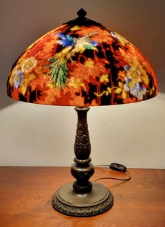 Handel Reverse Painted Bird & Flora Table Lamp