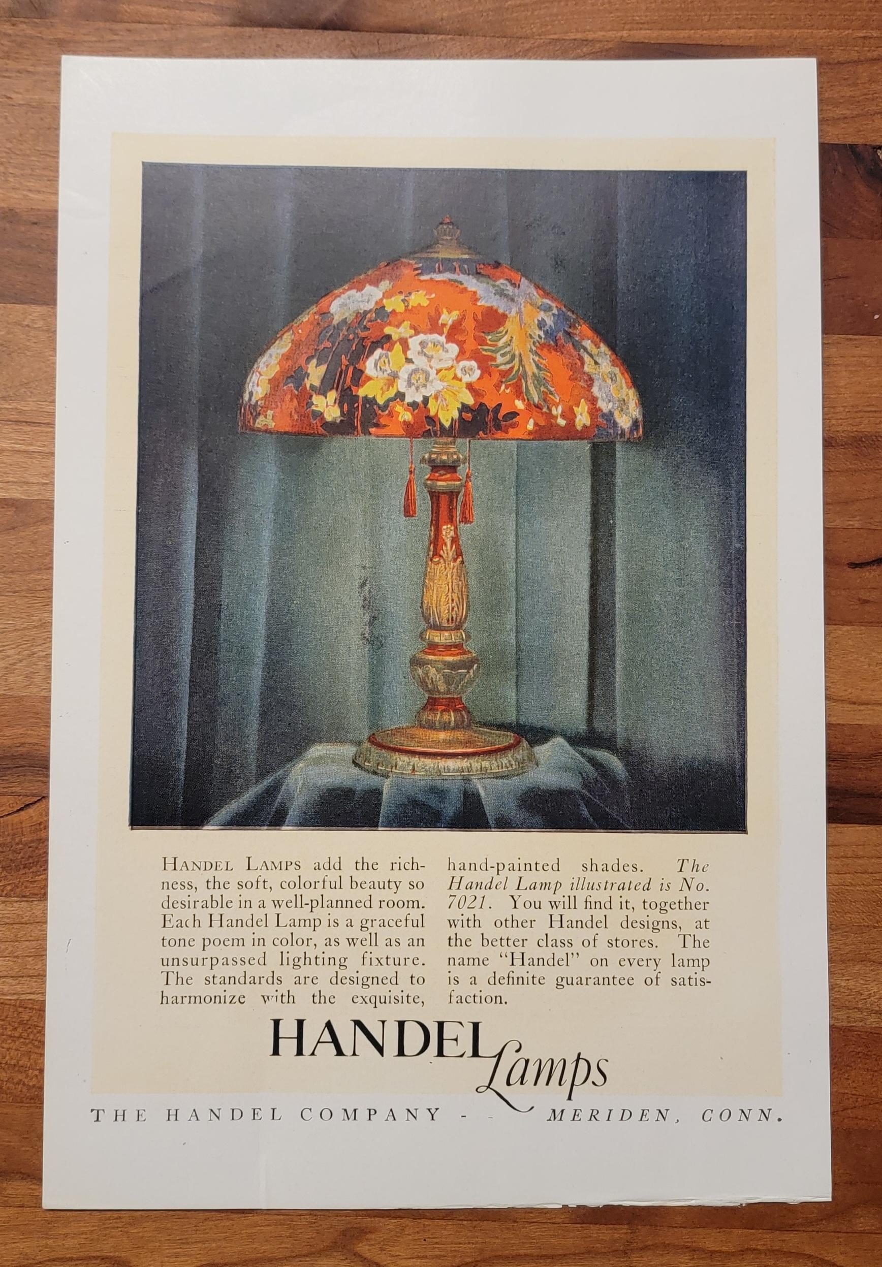Handel Reverse Painted Bird & Flora Table Lamp  10