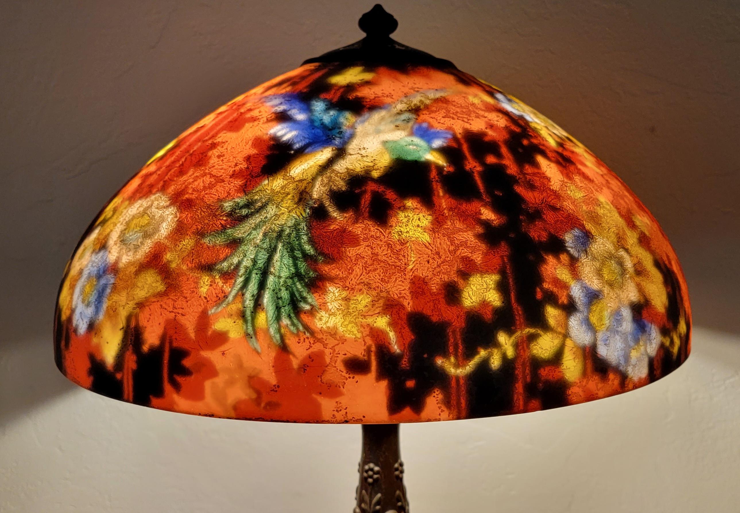 reverse painted lamp